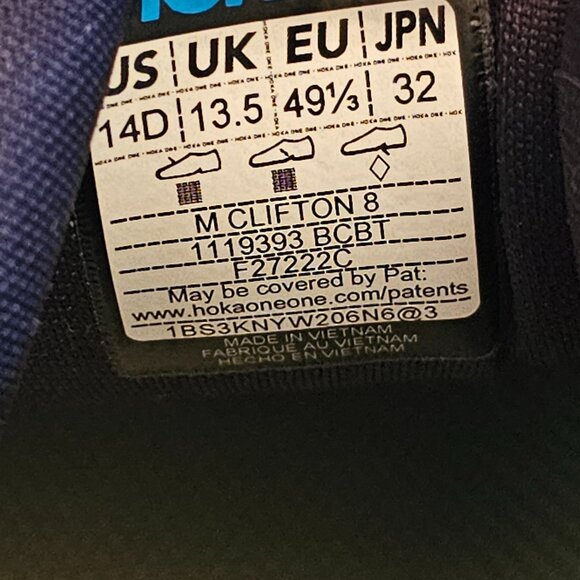 Hoka Clifton 8 size 14D - Picture 2 of 8